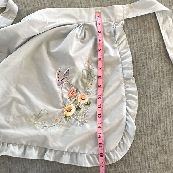 Vintage Hand Embroidered Half Apron - Picture 11 of 14